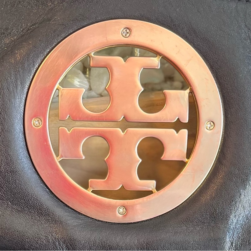 Tory Burch Reva Crossbody Clutch Black w/Brass Hardware